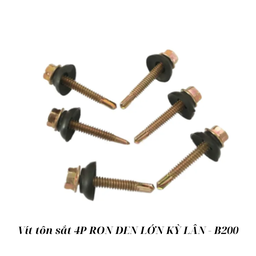 [KLVTS4RDL200] Vít tôn sắt 4P RON ĐEN LỚN KỲ LÂN - B200
