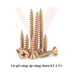 [KLVGV4RT] Vít gỗ vàng 4p răng thưa KỲ LÂN 